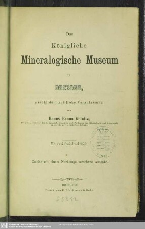 Das Königliche mineralogische Museum in Dresden
