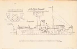 S.R.D. »Graf-Bismarck« der Hafenbauinspektion, Memel: Schnitte 1:75