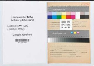 Entnazifizierung Gottfried Giesen, geb. 10.12.1891 (Beamter)