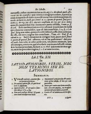 Tit. XII. De Satisdationibus, Feriis, Nec Non Terminis Seu Dilationibus.