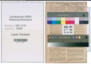Entnazifizierung Elisabeth Lapell , geb. 09.07.1914 ()