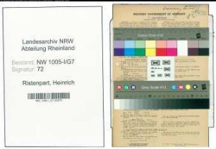 Entnazifizierung Heinrich Ristenpart , geb. 13.05.1884 (Bahnbeamter)