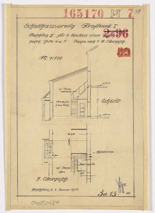 Schalthauserweiterung, Vorschlag II für den Einbau einer Treppe
