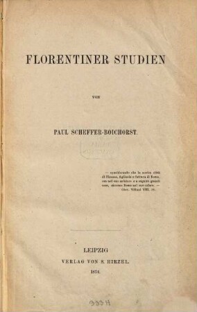 Florentiner Studien
