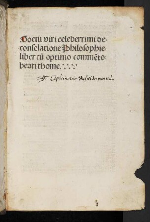 De consolatione philosophiae : Mit Kommentar des Pseudo-Thomas de Aquino