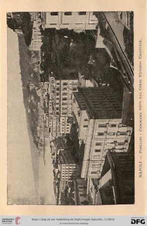 Napoli – Posillipo – Panorama visto dal Corso Vittorio Emanuele. – Posillipo – Panorama vu du Cours Victor Emanuel. – Posillipo – A panorama seen from the Corso Victor Emanuel II. – Posillipo – Panorama vom Corso Victor Emanuel aus gesehen.
