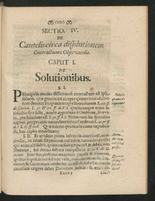 Caput I. De Solutionibus.