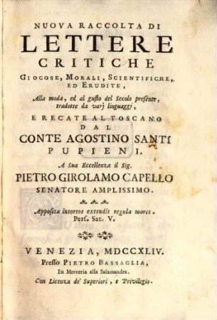 Nuova Raccolta di Lettere critiche