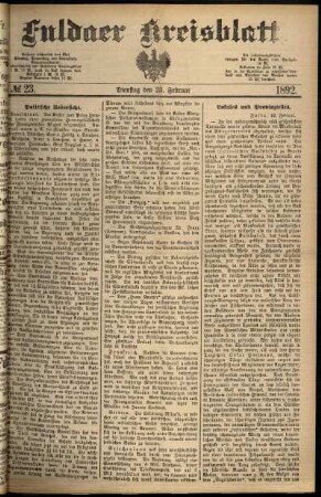 Ausgabe vom Dienstag, den 23. Februar 1892.