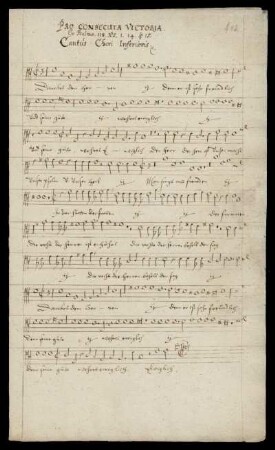 Cantus Chori Inferioris (Dancket dem Herren, denn er ist sehr freundlich)