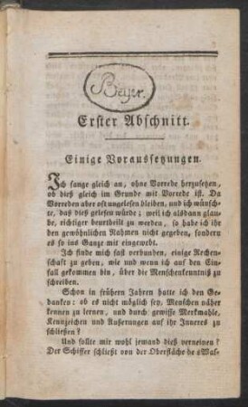 Erster Abschnitt. Einige Voraussetzungen