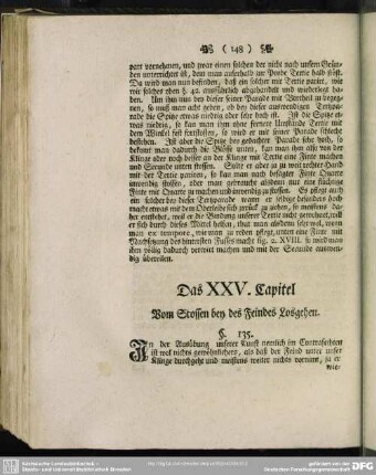 Das XXV. Capitel. Vom Stossen bey des Feindes Losgehen