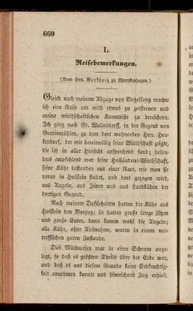 L. Reisebemerkungen