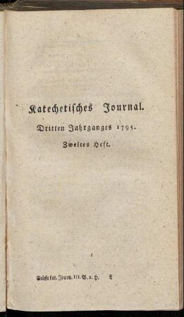 Dritten Jahrganges 1795. Zweites Heft.