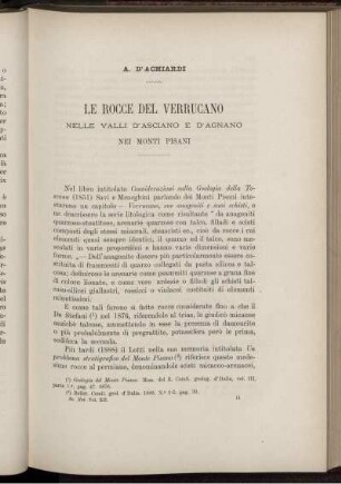 Le Rocce Del Verrucano Nelle Valli D' Asciano E D' Agnano Nei Monti Pisani