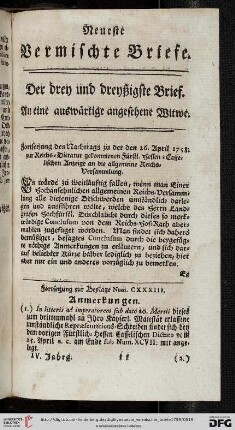 Der drey und dreyßigste Brief