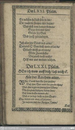 Der LXXI. Psalm. HErr ich traw auff dich, laß mich [et]c.