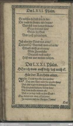 Der LXXI. Psalm. HErr ich traw auff dich, laß mich [et]c.