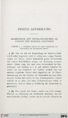 Zweite Abtheilung: Grabscenen auf unter-iatlischen Gefässen und weissen Lekythen