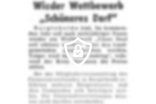Wieder Wettbewerb "Schöneres Dorf"