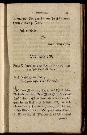 [16.] Trostschreiben – [17.] Bittschreiben
