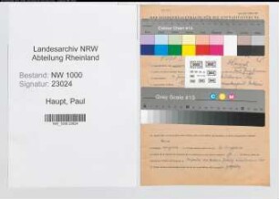 Entnazifizierung Paul Haupt, geb. 04.06.1906 (Polizeibeamter)