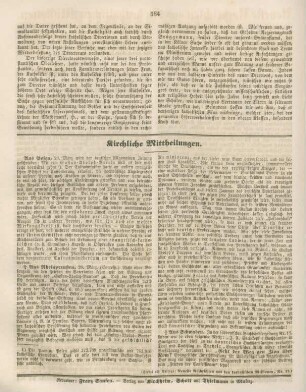 184 Kirchliche Mittheilungen