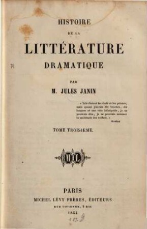 Histoire de la littérature dramatique. 3