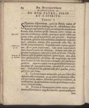 Disputatio II. De Deo Patre, Filio Et S. Spiritu.