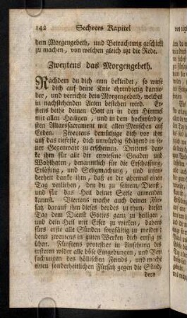 142-144, Zweytens das Morgengebeth