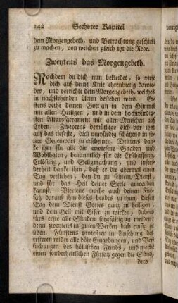 142-144, Zweytens das Morgengebeth