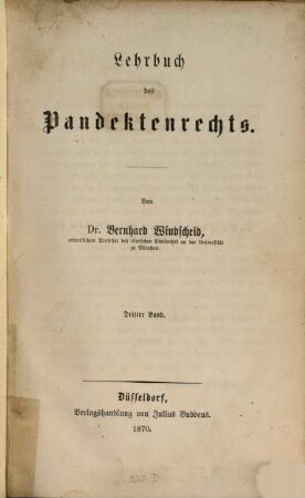 Lehrbuch des Pandektenrechts, 3