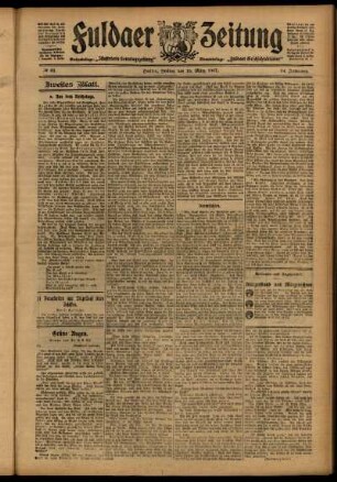 Zweite Ausgabe vom Freitag, den 15. März 1907.