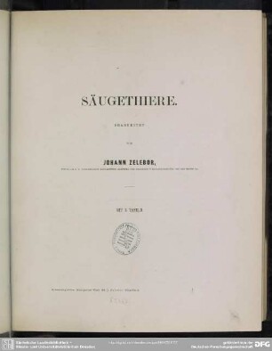 Zoologischer Theil ; Bd.1: Säugethiere