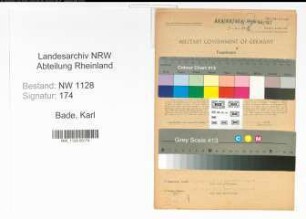 Entnazifizierung Karl Bade , geb. 12.06.1909 (Polizist)
