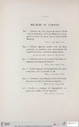 Meubles de l'Orient (Nr. 308 - 320)