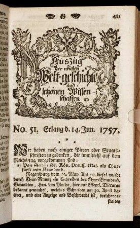 No. 51. Erlang d. 14. Jun. 1757.