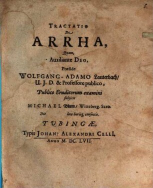 Tractatio De Arrha