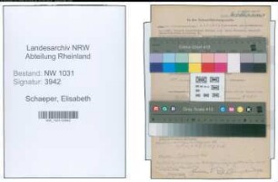 Entnazifizierung Elisabeth Schaeper , geb. 03.01.1895 ()