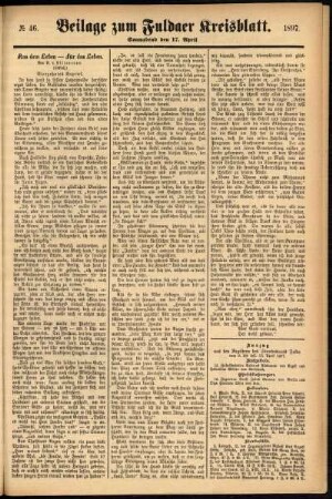 Zweite Ausgabe vom Samstag, den 17. April 1897.