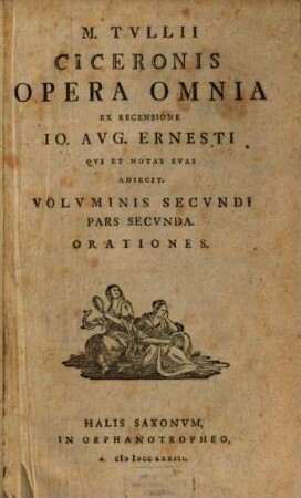 M. Tvllii Ciceronis Opera Omnia, Volvminis Secvndi Pars Secvnda