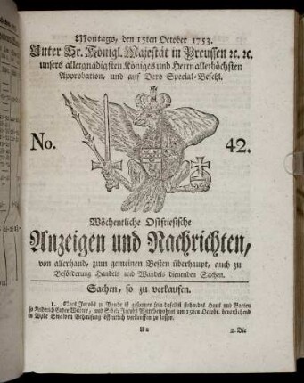 No. 42. Montags, den 15ten October, 1753.