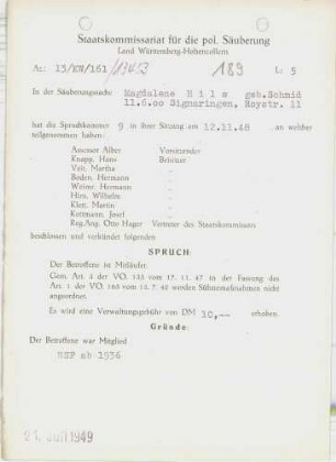 Hils, Magdalene, geb. Schmid