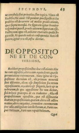 De Oppositione Et De Conversione.