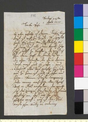 Brief von Goethe, Katharina Elisabeth an Goethe, Johann Wolfgang von