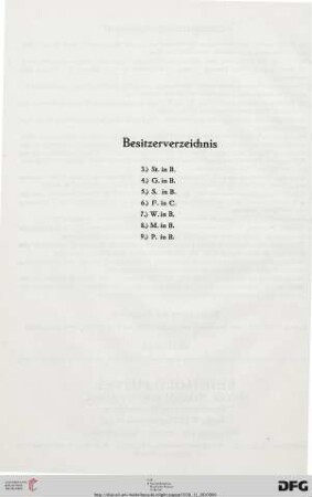 Besitzerverzeichnis