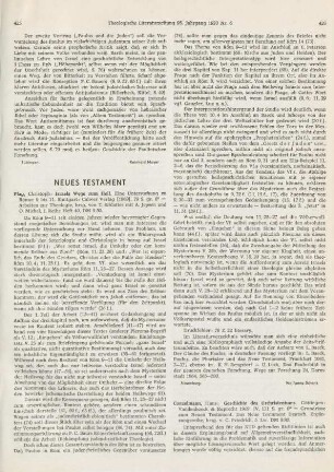 426-429 [Rezension] Conzelmann, Hans, Geschichte des Urchristentums