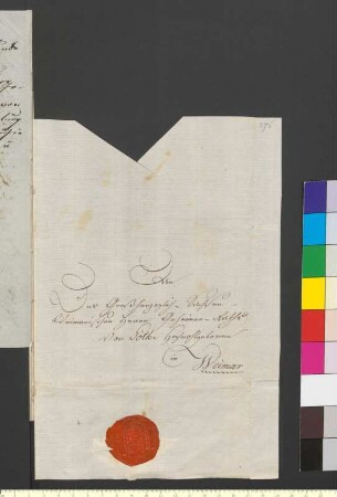 Brief von Metternich, Klemens Fürst von an Goethe, Johann Wolfgang von