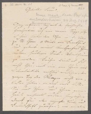Brief an Wilhelm Speyer : 19.01.1820