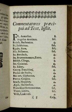 Commentatores præcipui ad Text. Instit.